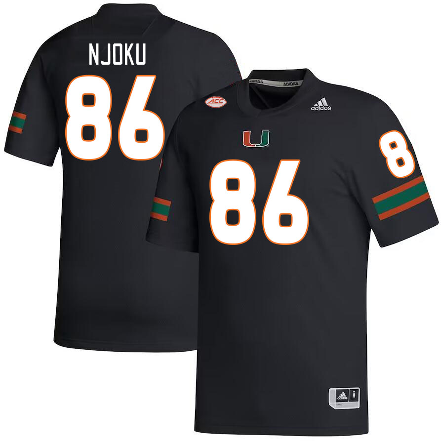 #86 David Njoku Miami Hurricanes Jerseys Football Stitched-Black